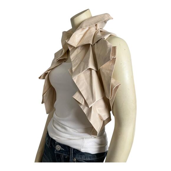 Hand Made Ruff Collar Wrap Shawl Dance Theatre Regency Muslin Diva Glam - Picture 3 of 6